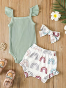 3-Piece Baby Girl Summer Bodysuit Set