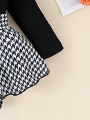 Houndstooth Baby Girl Autumn Outfit Set