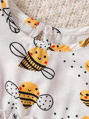 Bee Print Tulle Baby Girl Dress