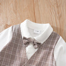 3-Piece Checkered Baby Romper Set