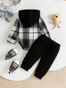 Plaid Hooded Toddler Boys’ Set