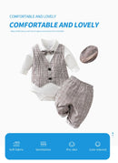 3-Piece Checkered Baby Romper Set