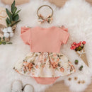 Floral Bow Baby Girl Summer Romper