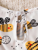 Bee Print Tulle Baby Girl Dress