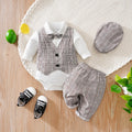 3-Piece Checkered Baby Romper Set