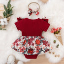 Floral Bow Baby Girl Summer Romper
