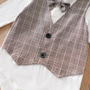 3-Piece Checkered Baby Romper Set
