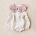 Embroidered Cotton Baby Girl Summer Romper
