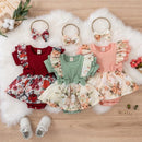 Floral Bow Baby Girl Summer Romper