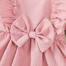 Ruffled Long-Sleeve Baby Girl Dress & Headband SetBaby Dress Set
