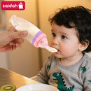 120ml Silicone Baby Squeeze Feeder with Spoon