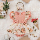 Floral Bow Baby Girl Summer Romper