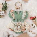 Floral Bow Baby Girl Summer Romper