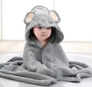 Hooded Coral Fleece Baby Bath Towel