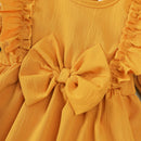 Ruffled Long-Sleeve Baby Girl Dress & Headband SetBaby Dress Set
