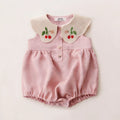 Embroidered Cotton Baby Girl Summer Romper