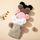 Double Pom-Pom Knitted Baby Hat