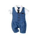 Striped Gentleman Baby Romper with Tie