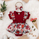 Floral Bow Baby Girl Summer Romper